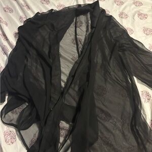 Smart Set Black Sheer Button Down Shirt